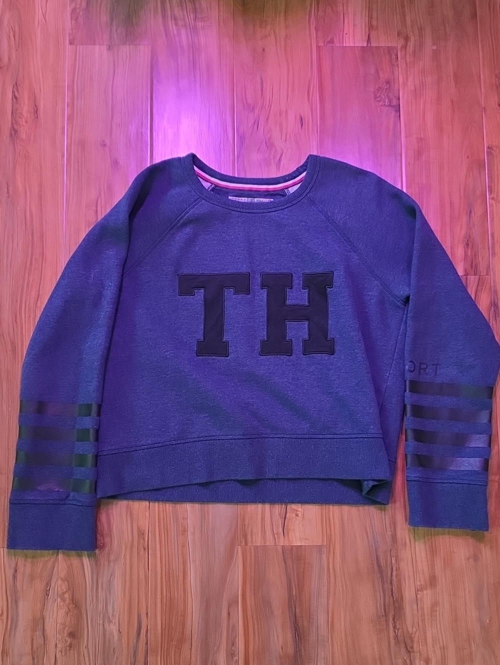 Tommy Hilfiger Blue Crewneck Sweatshirt with TH Applique